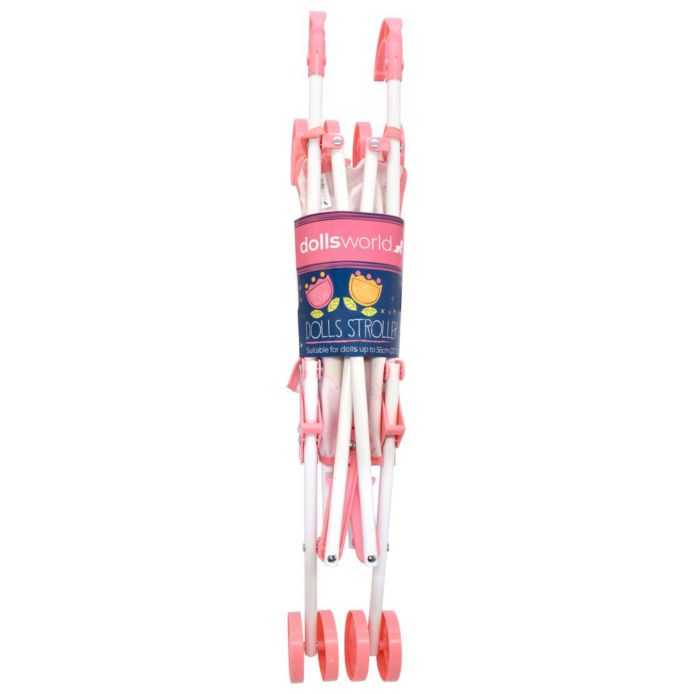 Dolls World - Baby Dolls Stroller Pram - Pink