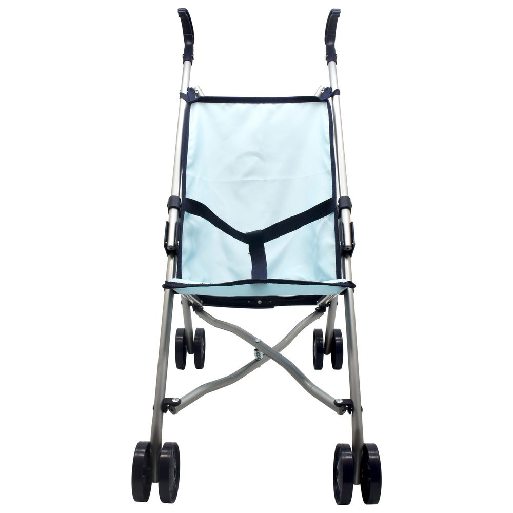 Dolls World - Foldable Baby Doll Stroller Pram - Sky Blue