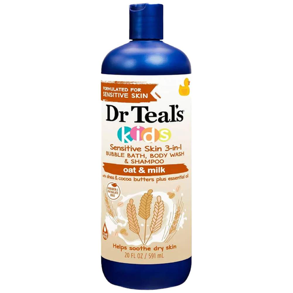 Dr Teal's - Kids Oat & Milk Bubble Bath, Body Wash & Shampoo - 591 ml