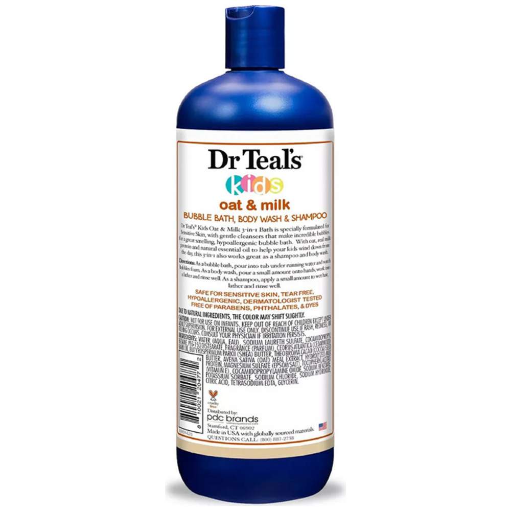 Dr Teal's - Kids Oat & Milk Bubble Bath, Body Wash & Shampoo - 591 ml