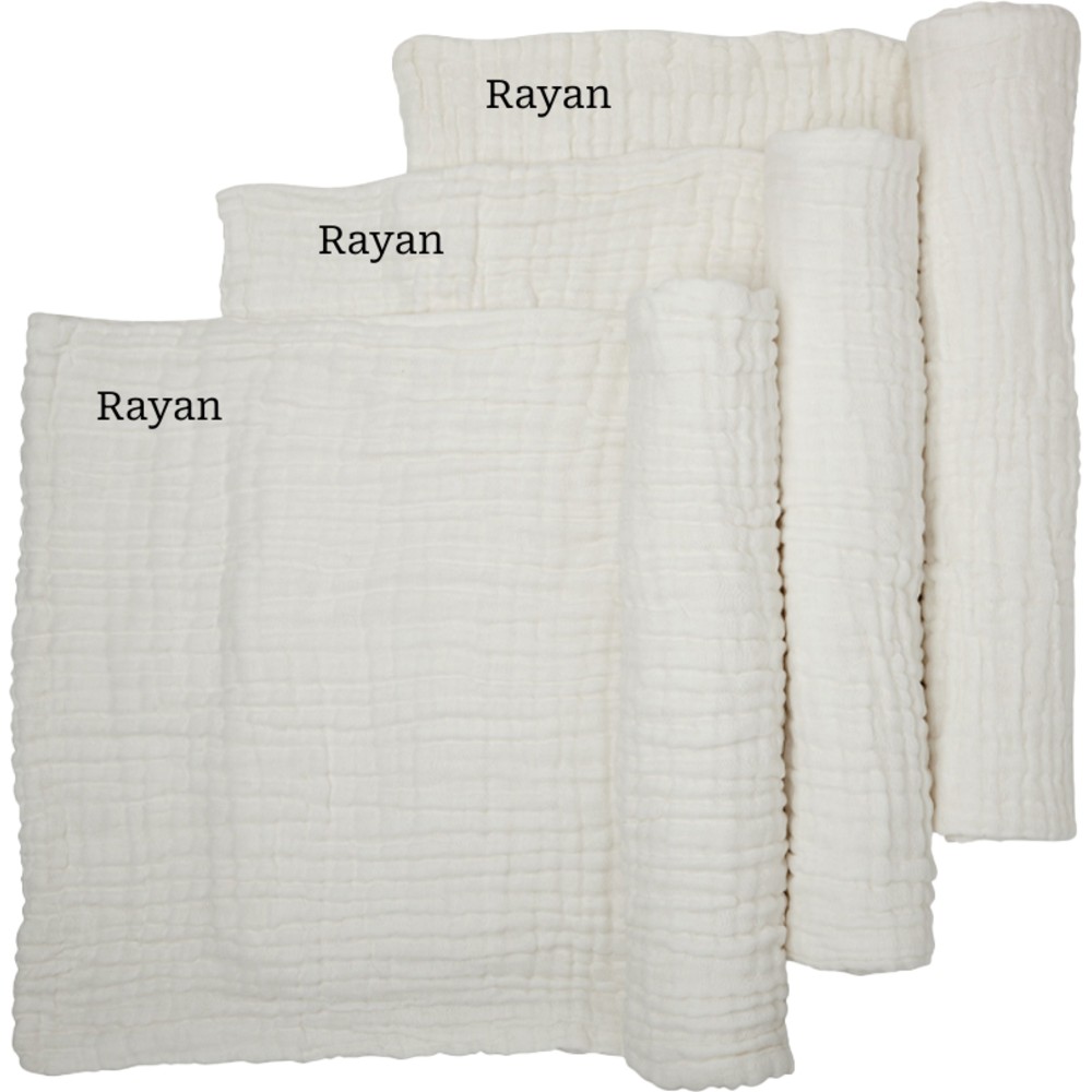Anvi Baby - Personalized 100% Organic 6 Layered Muslin Bath Towel - 3 Pc Set