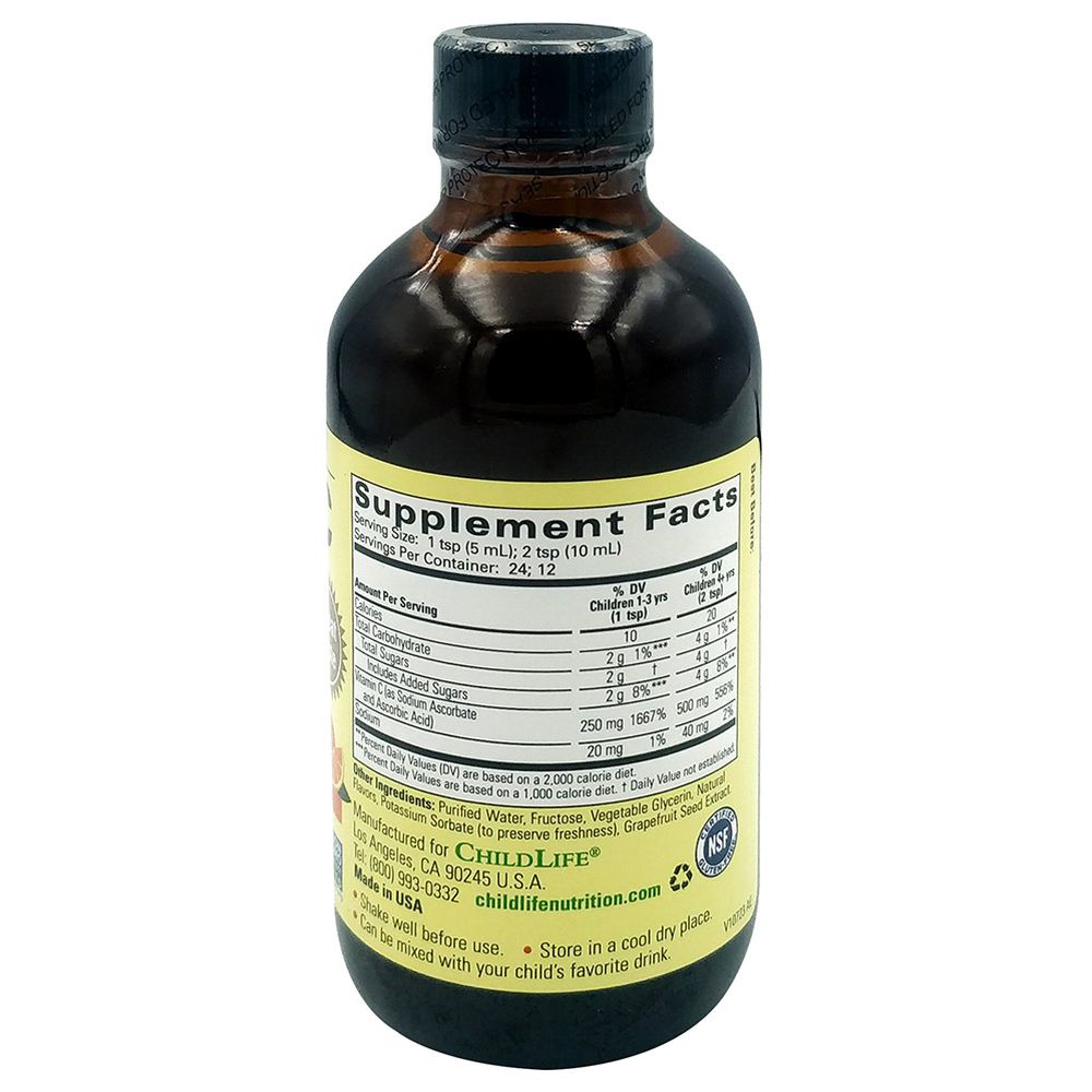 Childlife Essentials - Kids Liquid Vitamin C Supplement - Orange - 118 ml
