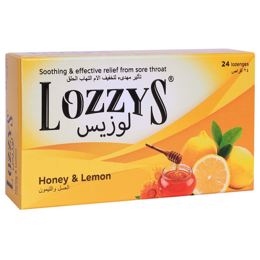 لوزيز - أقراص لتخفيف التهاب الحلق - عسل وليمون - 24 قطعة