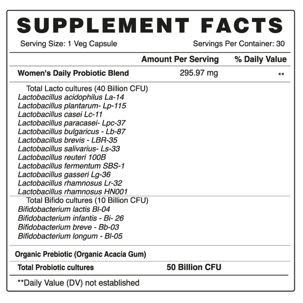 Organic Earth - Probiotics Capsules For Women - 30pcs