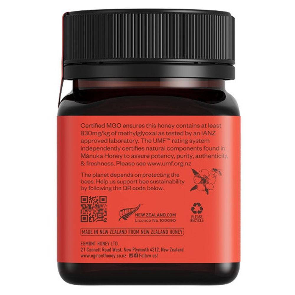 Egmont Honey - Raw Manuka Monofloral Honey - 20+ UMF & 830+ MGO - 250 gm