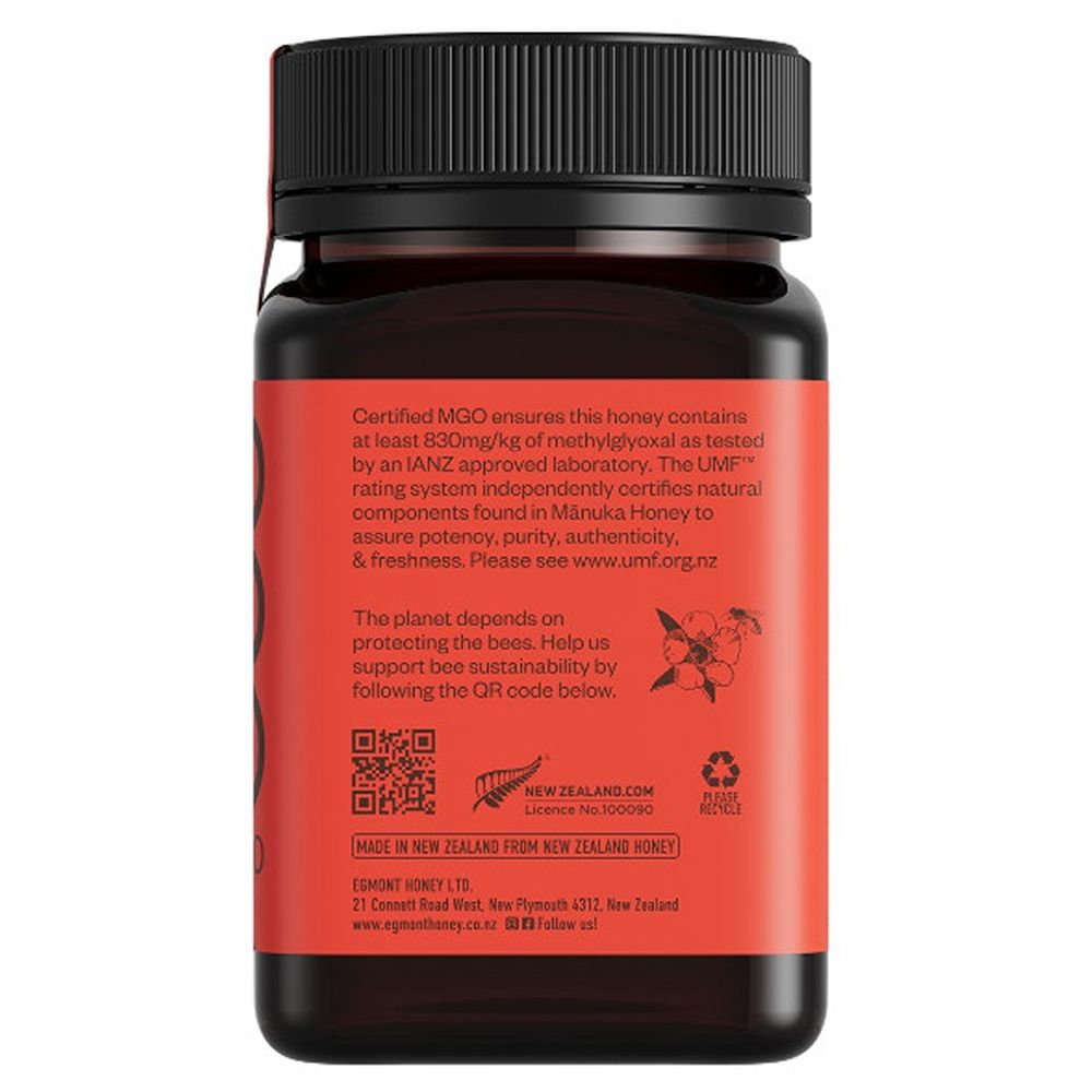 Egmont Honey - Raw Manuka Monofloral Honey - 20+ UMF & 830+ MGO - 500 gm