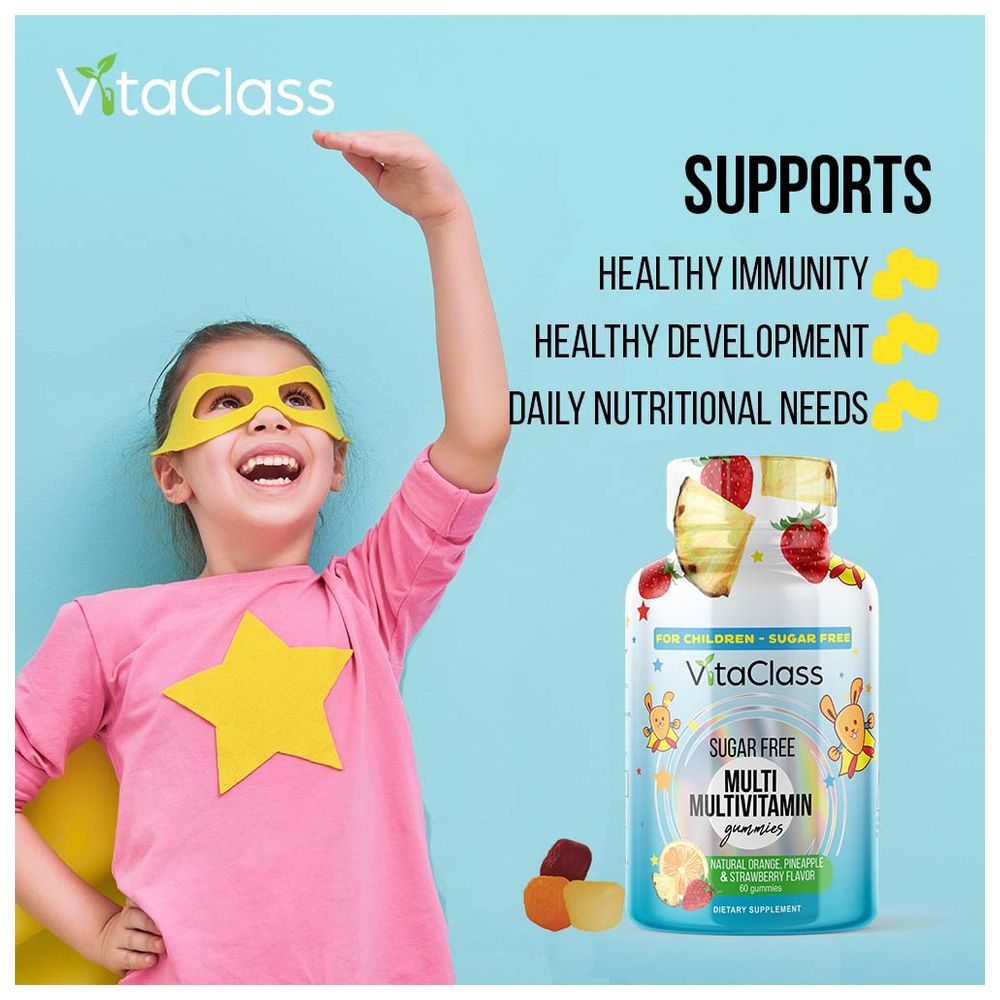 فيتاكلاس - حلوى فيتامينات متعددة خالية من السكر للأطفال - 60 قرصًا