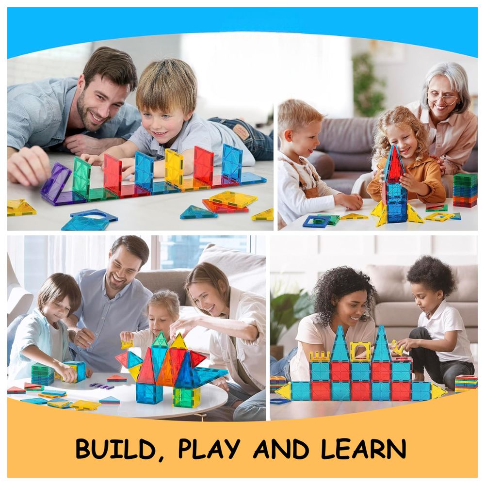 Essen - Magnetic Tiles Building Block Toy Set - 122 Pcs