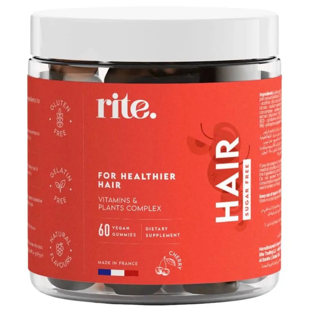 رايت - فيتامينات ومركب نباتي للشعر - 60 حبة للمضغ