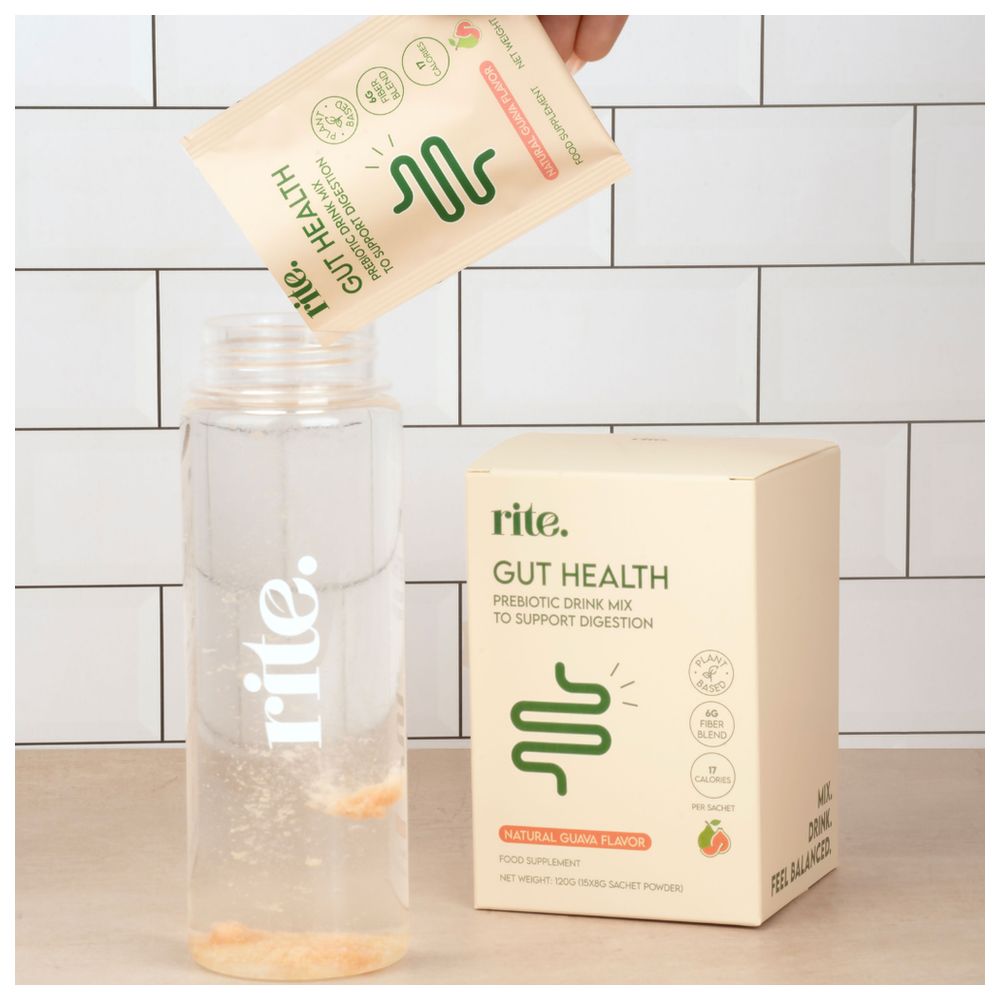رايت - أكياس مشروب بريبيوتيك لصحة الأمعاء - جوافة - 15 كيس × 8غ