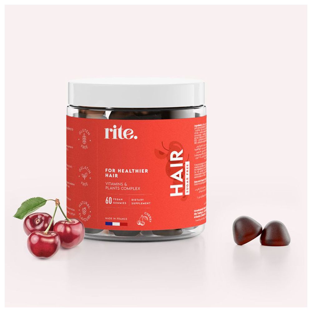 رايت - مجموعة هدايا حلوى فيتامينات الشعر - 3 عبوات مع موزع