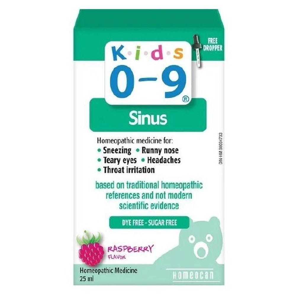 Homeocan - Kids' Sinus Homeopathic Oral Solution - Raspberry Flavor - 25 ml