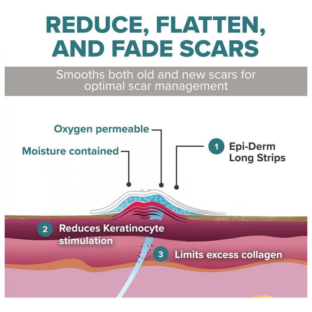 بيوديرمز - ضمادة سيليكون طويلة طبيعية لعلاج الندبات - عدد 2