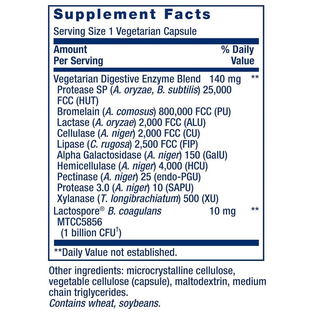 لايف إكستنشن - إنزيمات هضمية فائقة معززة - 60 كبسولة نباتية