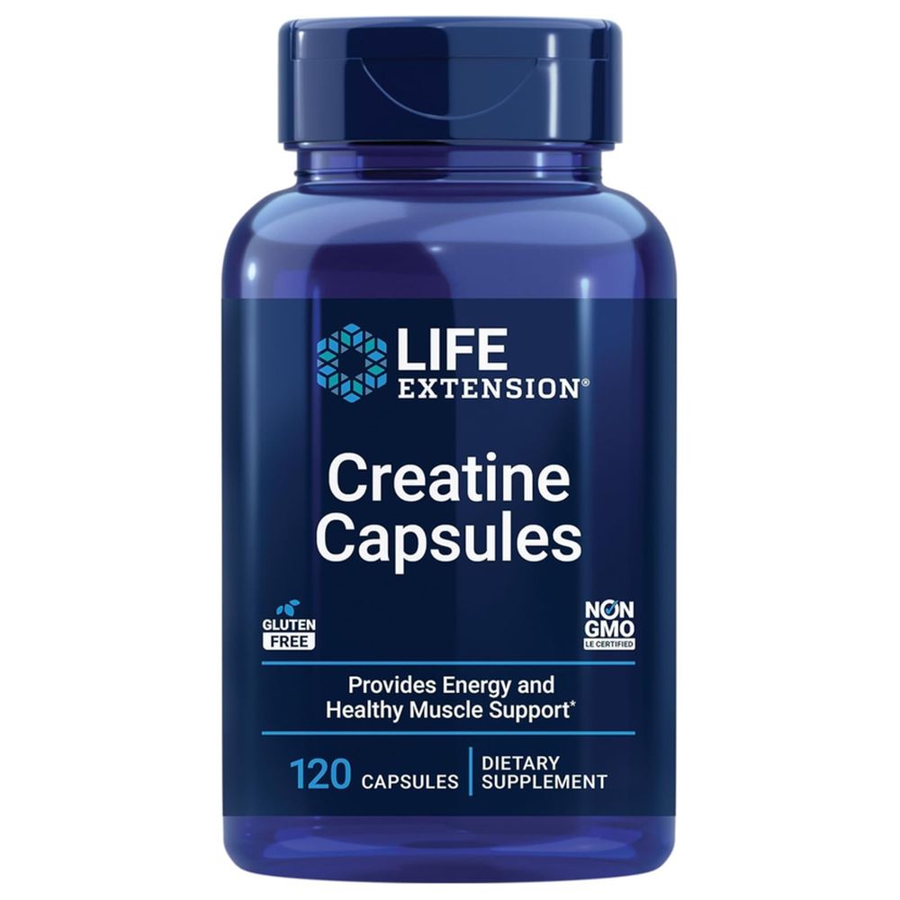 Life Extension - Creatine Capsules with Pure Creatine Monohydrate - 120 Veg Caps
