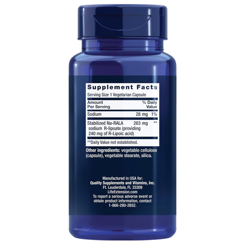Life Extension - Super R-Lipoic Acid 240 Mg Supports Cellular Energy - 60 Veg Caps