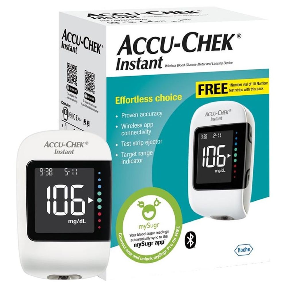 ACCU-CHEK - Instant Bluetooth Glucometer Monitor - White