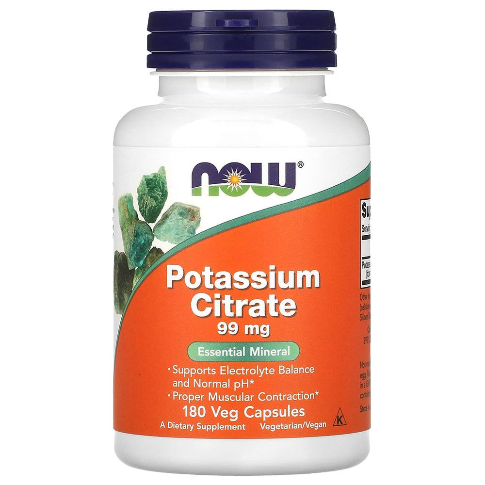 Now - Potassium Citrate 99 Mg Veg Capsules - 180 Pcs