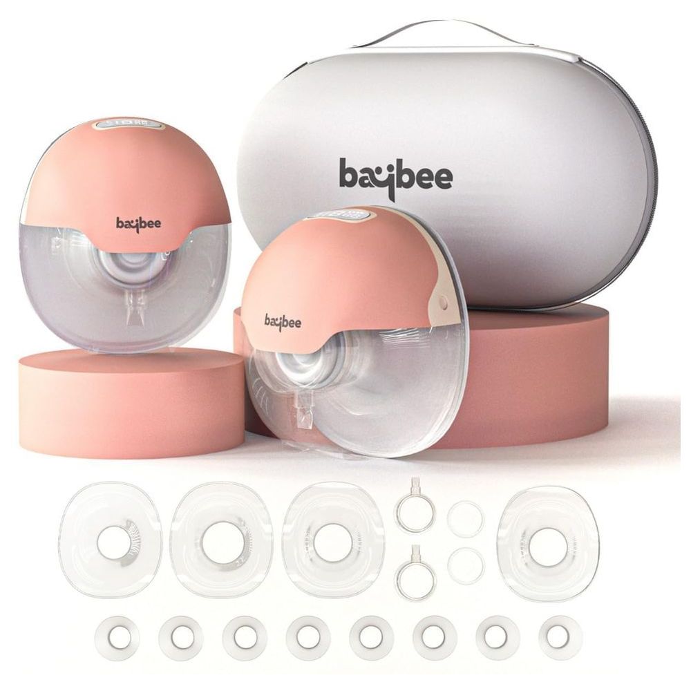 Baybee - Double Wearable Electric Breast Pump - Pink