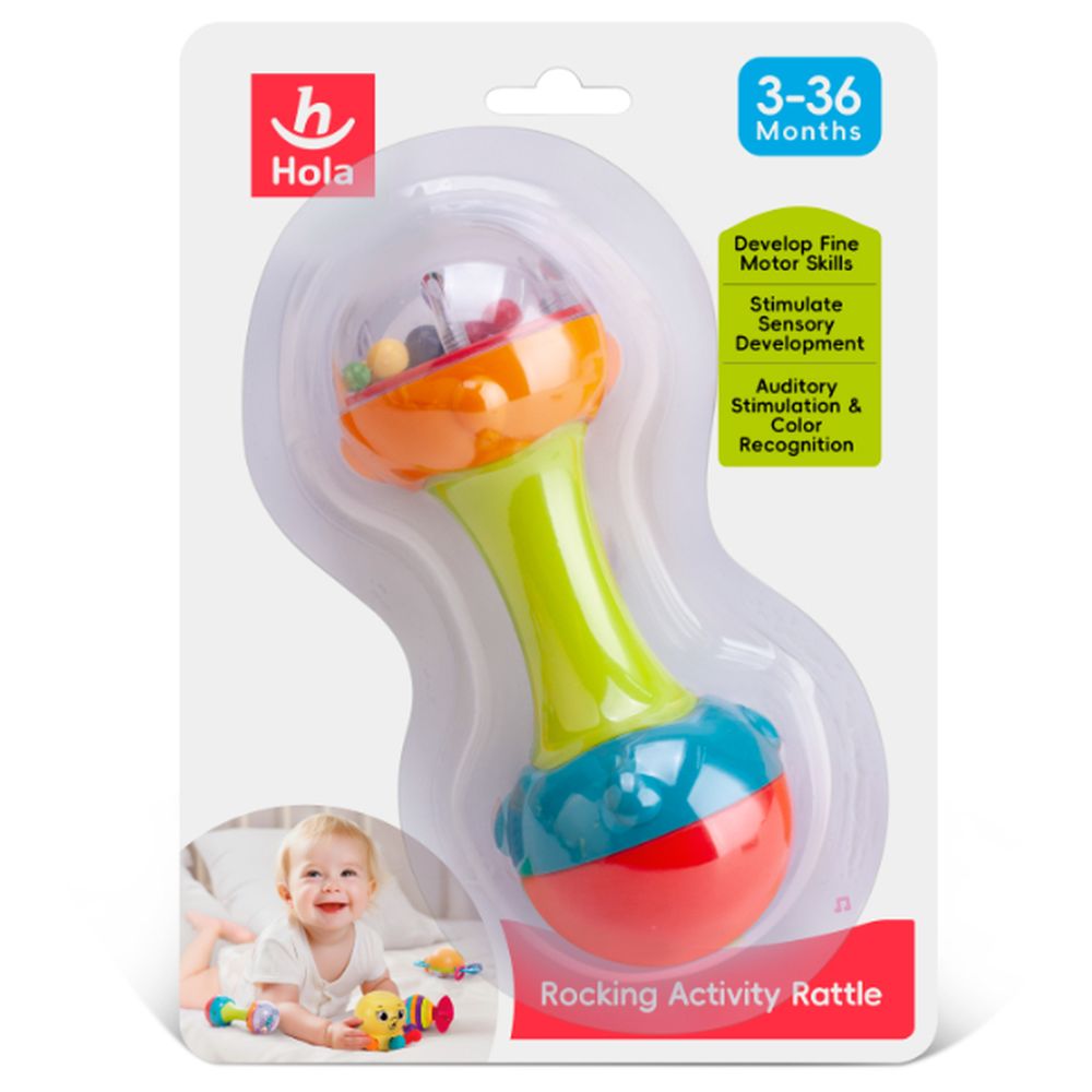Hola - Grab & Shake Rocking Activity Rattle - Multicolor