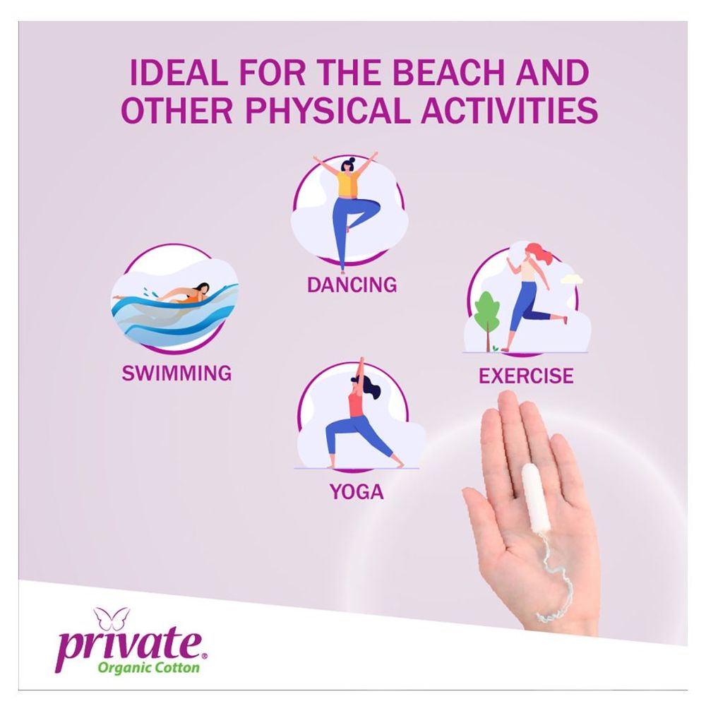 Private - Organic Non Applicator Tampon - Super - 18pcs