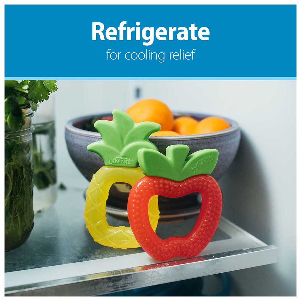 دكتور براونز - عضاضة أسنان مملوءة بالماء أكواكول - أناناس وتفاح - قطعتان