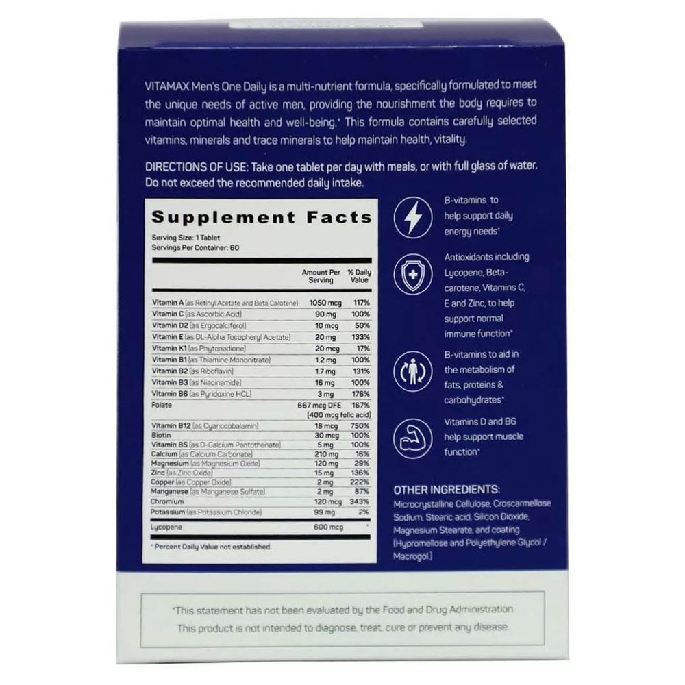 Vitamax - Men's One Daily Tablets - 60's