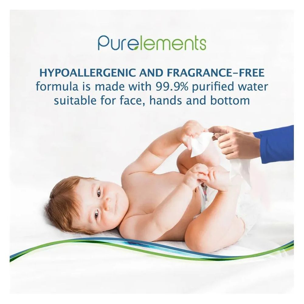 Purelements Aloe Natural 99.9% Water Wipes - Pack of 12 (768 Pcs)