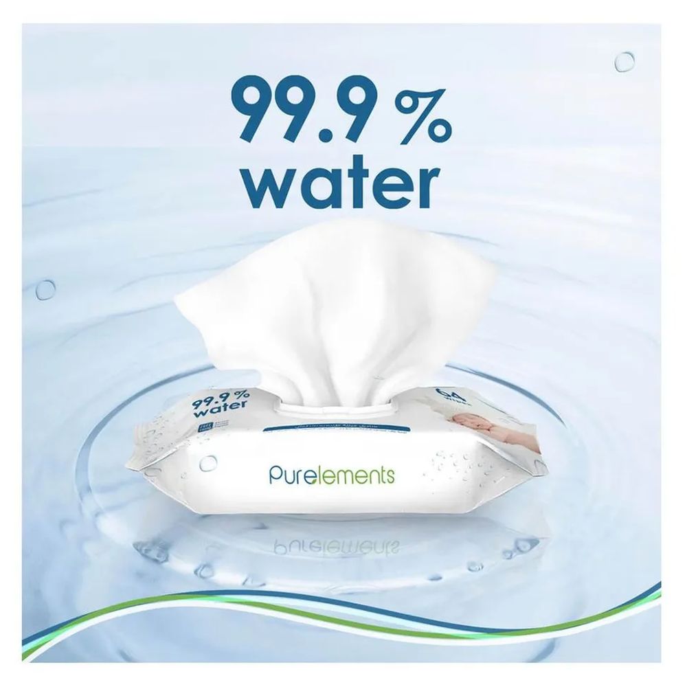 Purelements Aloe Natural 99.9% Water Wipes - Pack of 12 (768 Pcs)