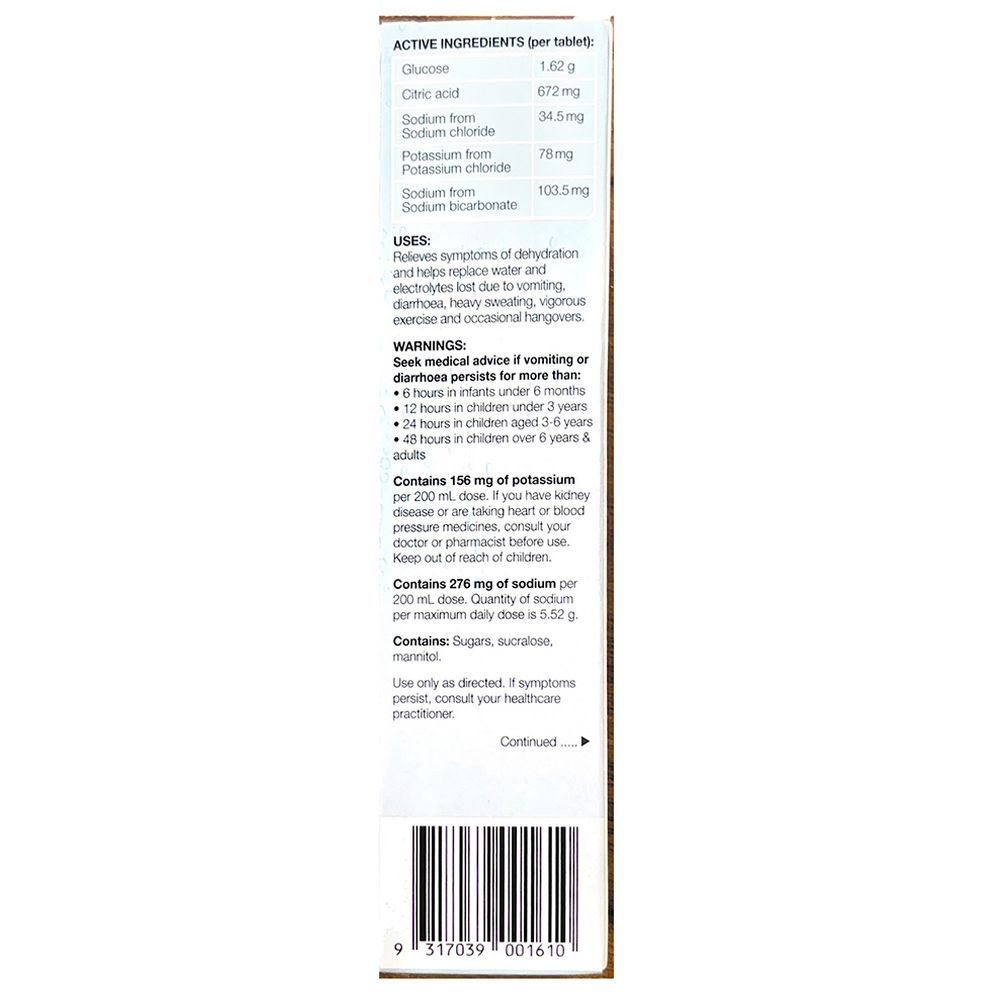 هيدرالايت - أقراص إلكتروليت فوارة - بنكهة الليمون الخالية من الملونات - 20 قرصًا