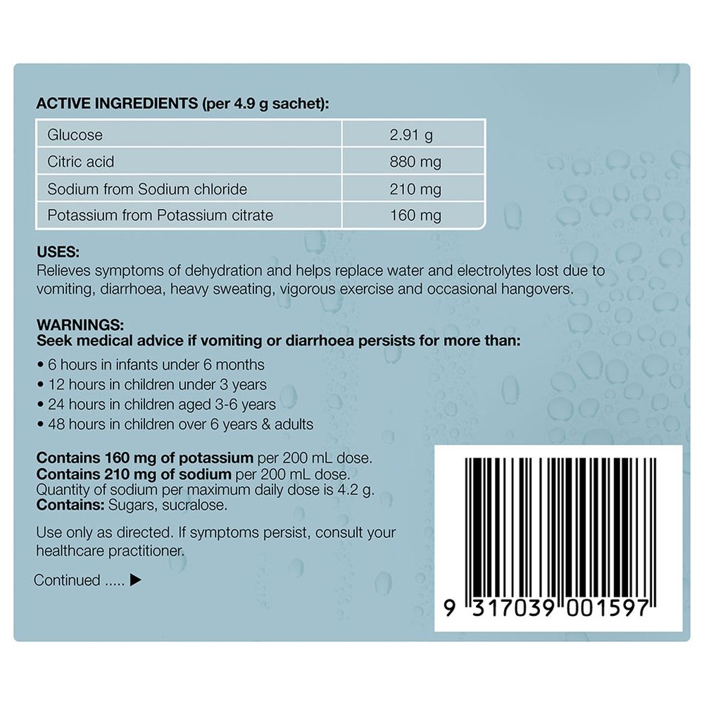 هيدرالايت - أكياس مسحوق الإلكتروليت - بنكهة الليمون - 10 أكياس - 4.9 غرام