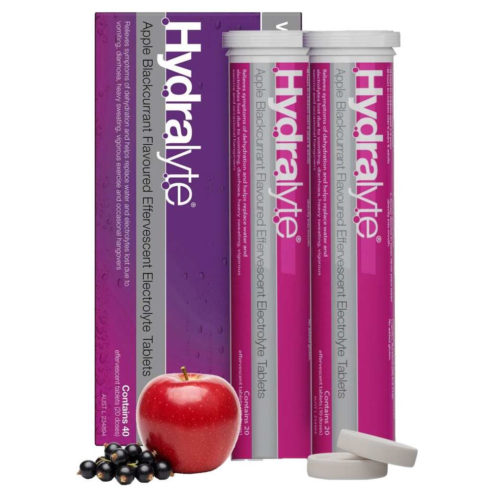 هيدرالايت - أقراص فوارة - بنكهة التفاح والكشمش الأسود - 40 قرصًا