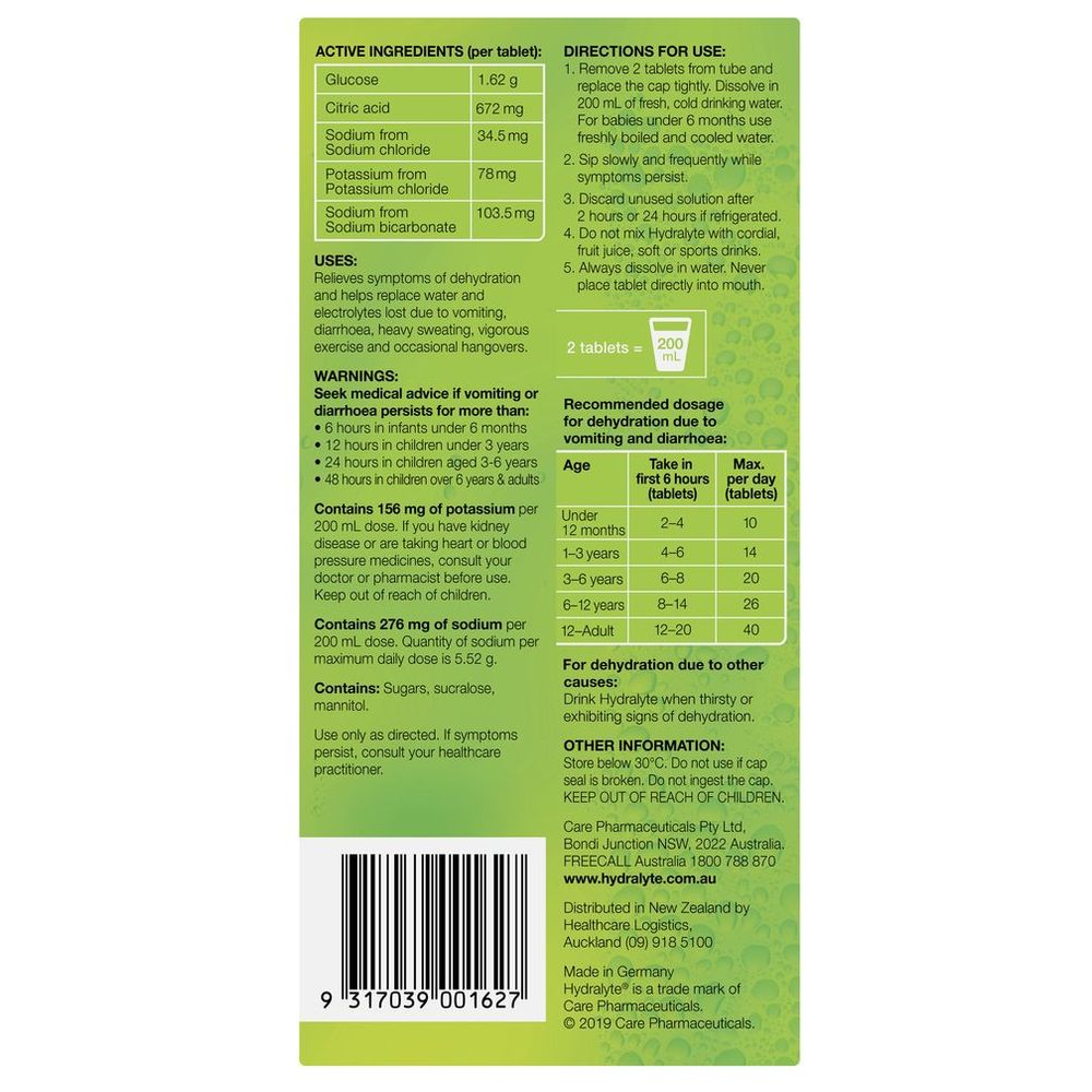 هيدرالايت - أقراص فوارة - بنكهة الليمون والليمون الحامض - 40 قرصًا