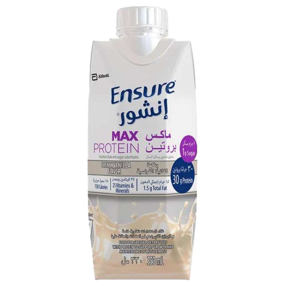 إنسور - ماكس بروتين، مخفوق بروتين بنكهة الفانيليا الفرنسية - 330 مل