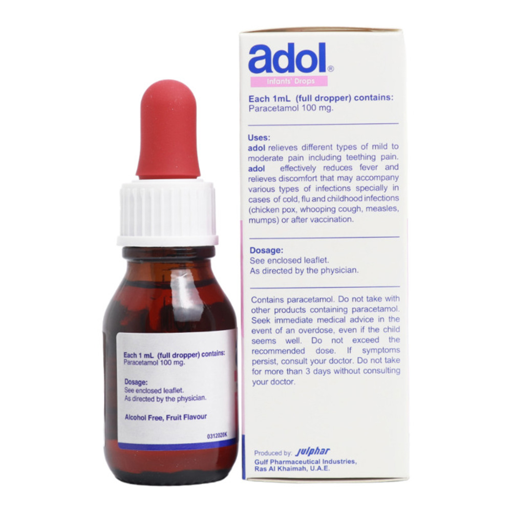 Julphar - Adol Paracetamol Oral Drop - 100mg/ml - 15 ml