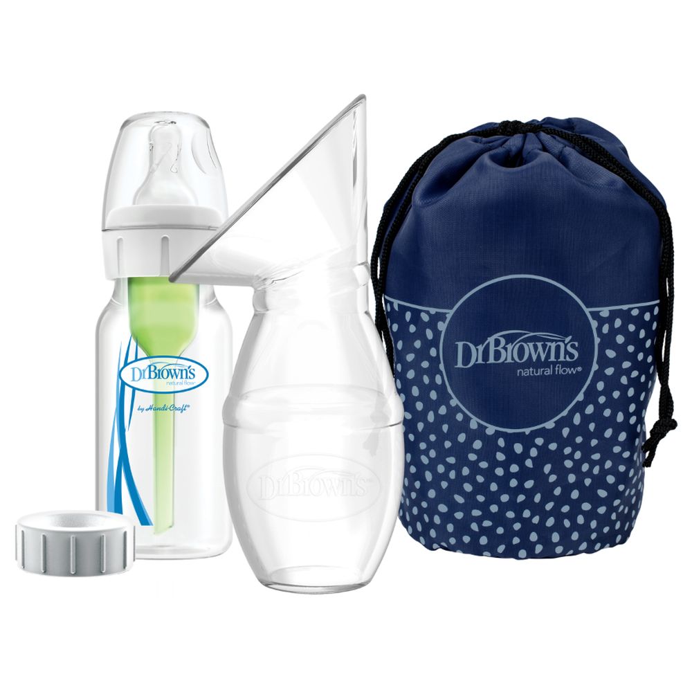 مضخة الثدي من دكتور براونز مع خيارات ضيقة سعة 120 مل + رضّاعة