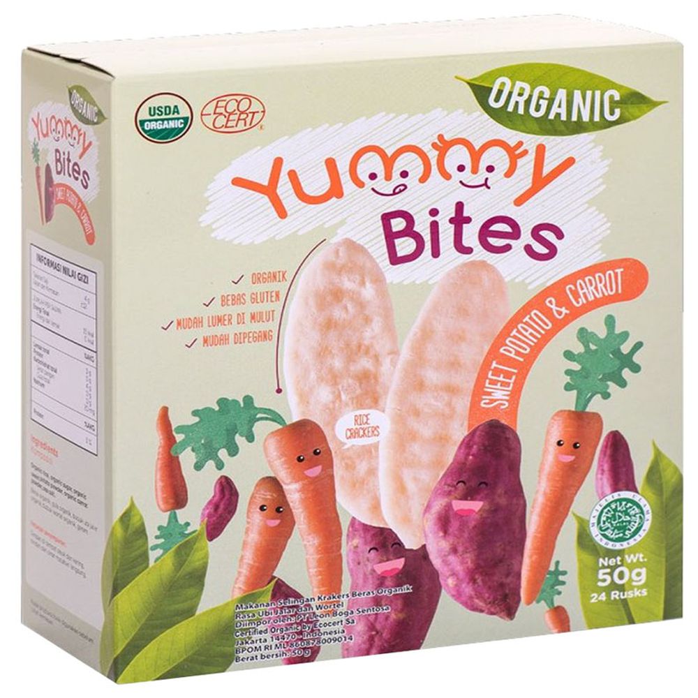 Yummy Bites - Rice Cracker Carrot & Sweet Potato Flavor - 50g