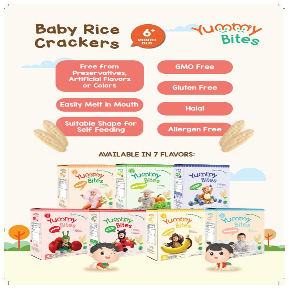 Yummy Bites - Rice Cracker Carrot & Sweet Potato Flavor - 50g