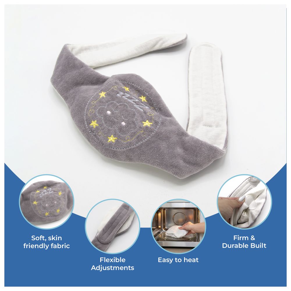 بيبي جيم - حزام مغص للأطفال محشو بنواة الكرز - رمادي