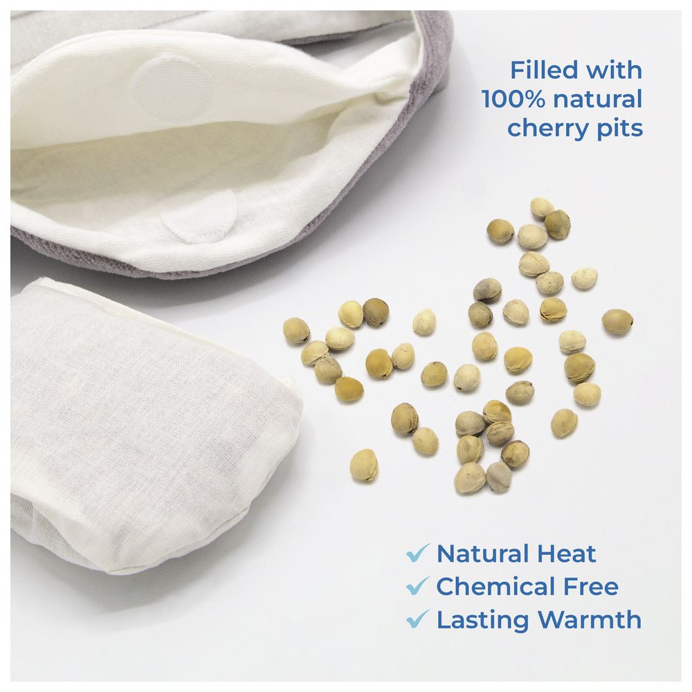 بيبي جيم - حزام مغص للأطفال محشو بنواة الكرز - رمادي