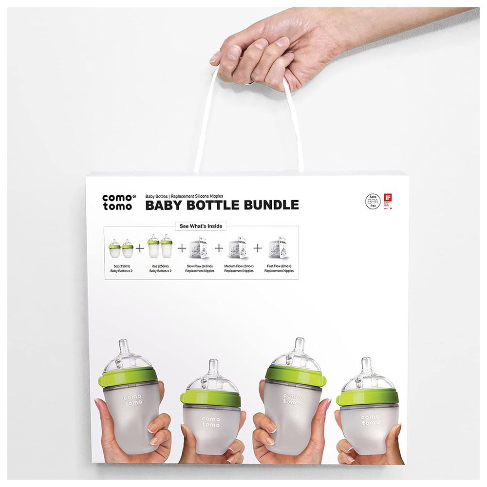 كوموتومو - مجموعة رضّاعات رضاعة للأطفال 10 قطع - أخضر