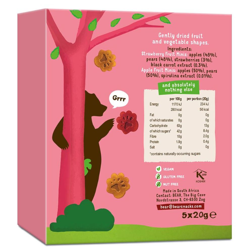 Bear - Paws Strawberry & Apple - Baby And Kids Snack
