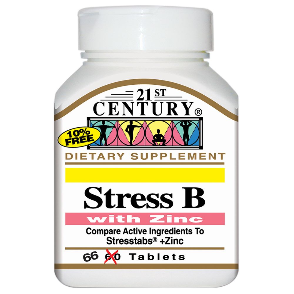 21st Century - Stress B + Zinc Tabs 66 Count