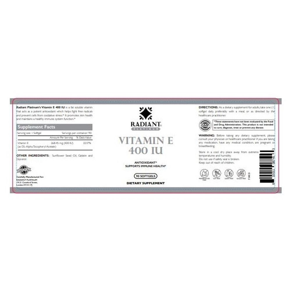 Radiant Platinum - Vitamin E 400 IU 90 Softgels