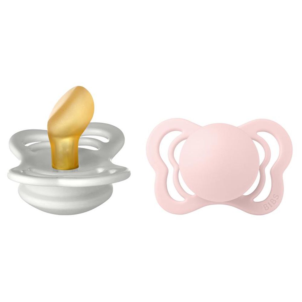 Bibs - Pacifier Couture Latex Size 1 - 0-6M - Pack of 2 - Haze/Blossom