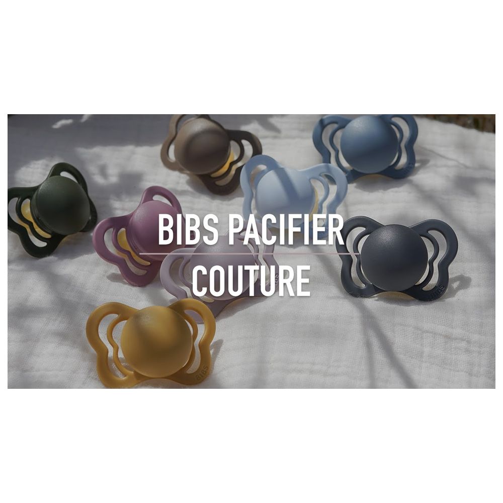 بايبس لهاية كوتور لاتكس مقاس 1 - من 0 إلى 6 أشهر - عبوة من قطعتين - لون حديدي/أزرق فاتح