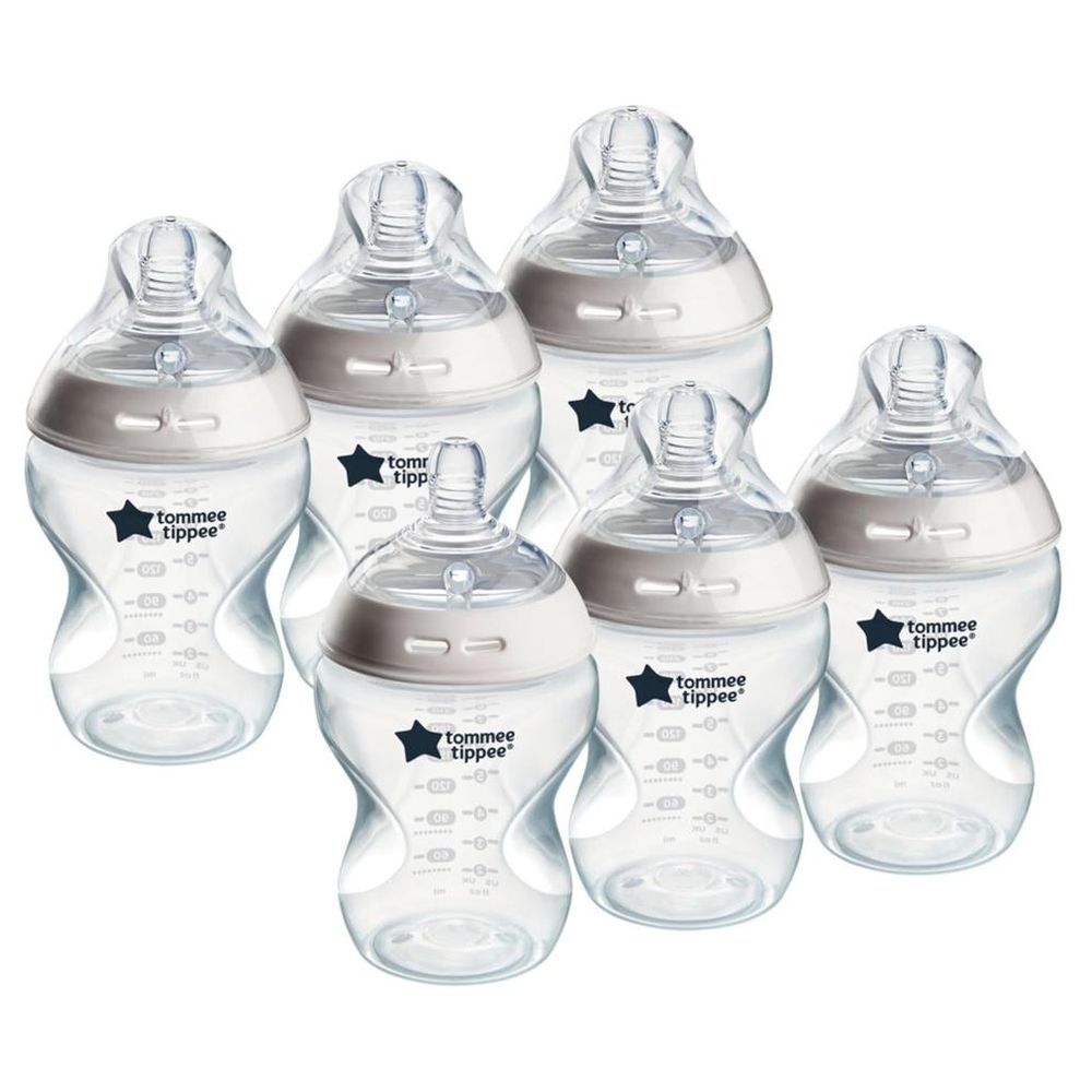 رضّاعات تومي تيبي 260 مل، عبوة من 6 رضّاعات ذاتية التعقيم