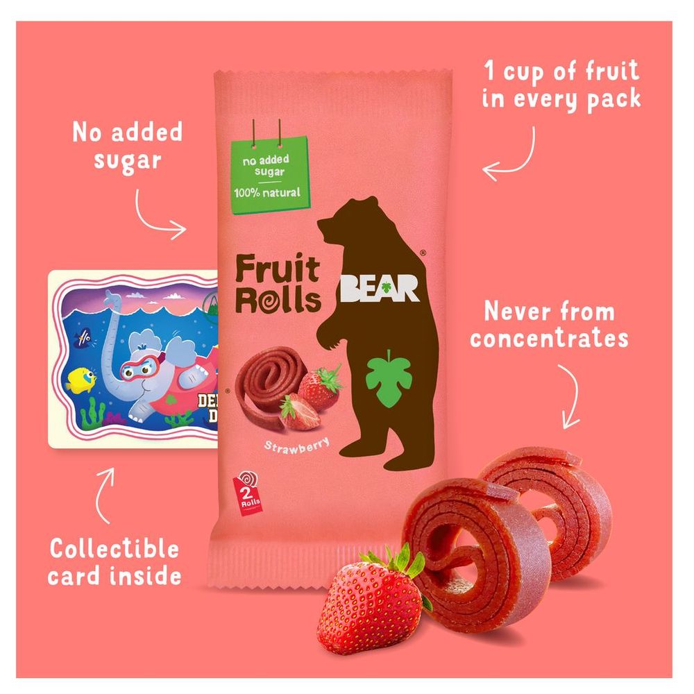 Bear - Fruit Rolls - Strawberry - 20 g - Pack of 9