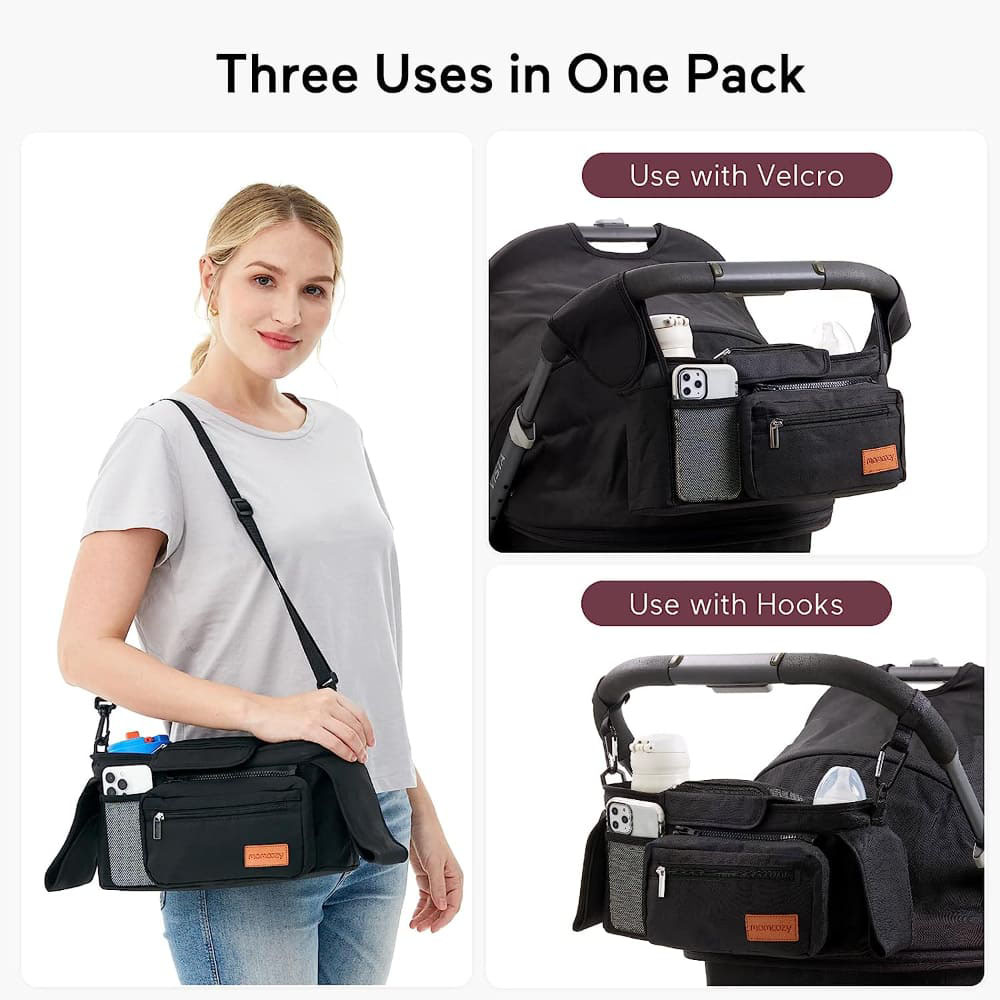 Mommy Storage Bag For Doona Stroller Accessories Portable Storage Bag Mom Backpack 2 In 1 Black Waterproof Diaper Bag G9R5 - 1501