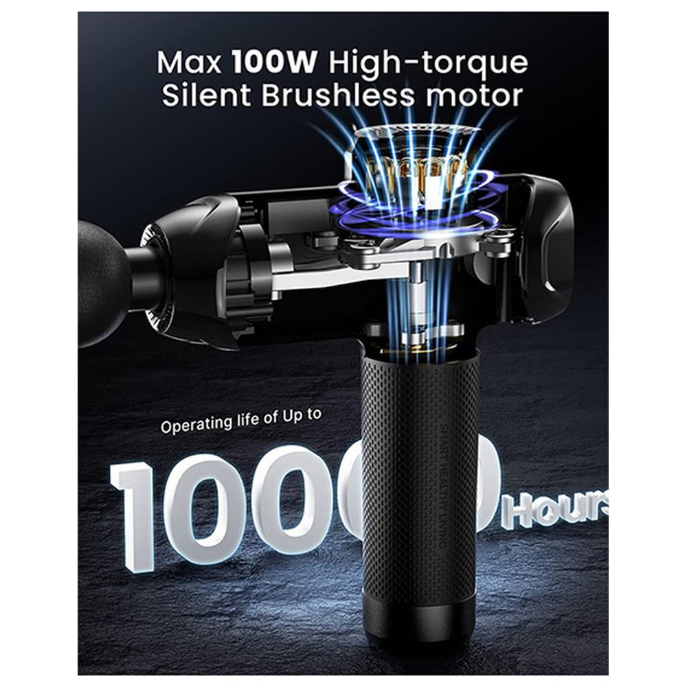 رينفو - جهاز تدليك محمول آر3 باور ابجريد - أسود - 9 قطع